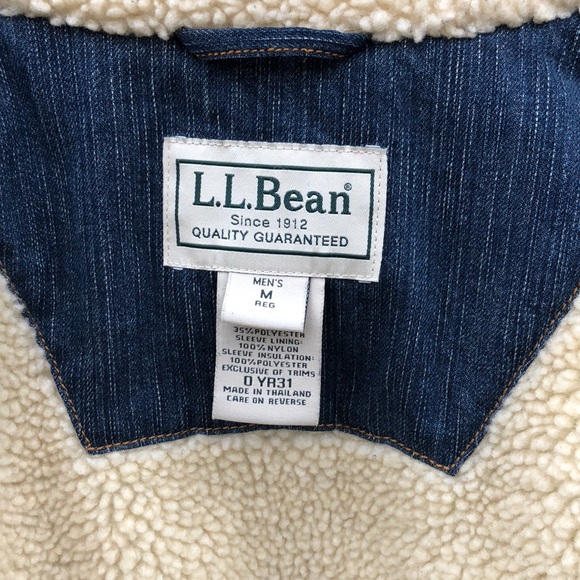 *sold* LL Bean Sherpa Lined Denim Jacket - Picture 4 of 5